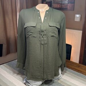 A.N.A Petite Small Sheer Blouse